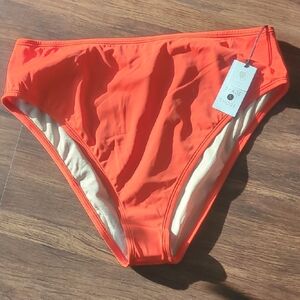 (NEW) Shade & Shore Orange Bikini Bottom Swimwear Classic Cut Size: XL(16)